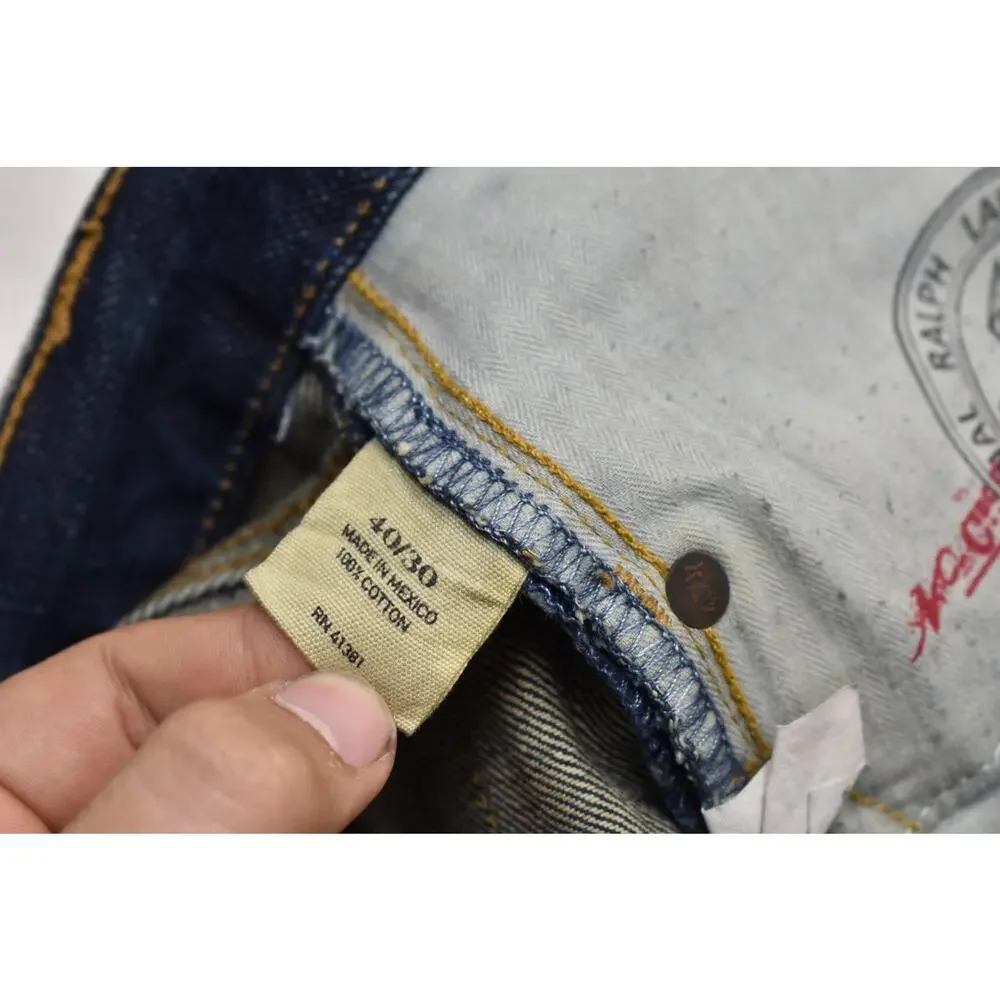Polo Ralph Lauren York Driggs Men's Jeans 40x30 Dark Wash Blue Denim Made in Mex